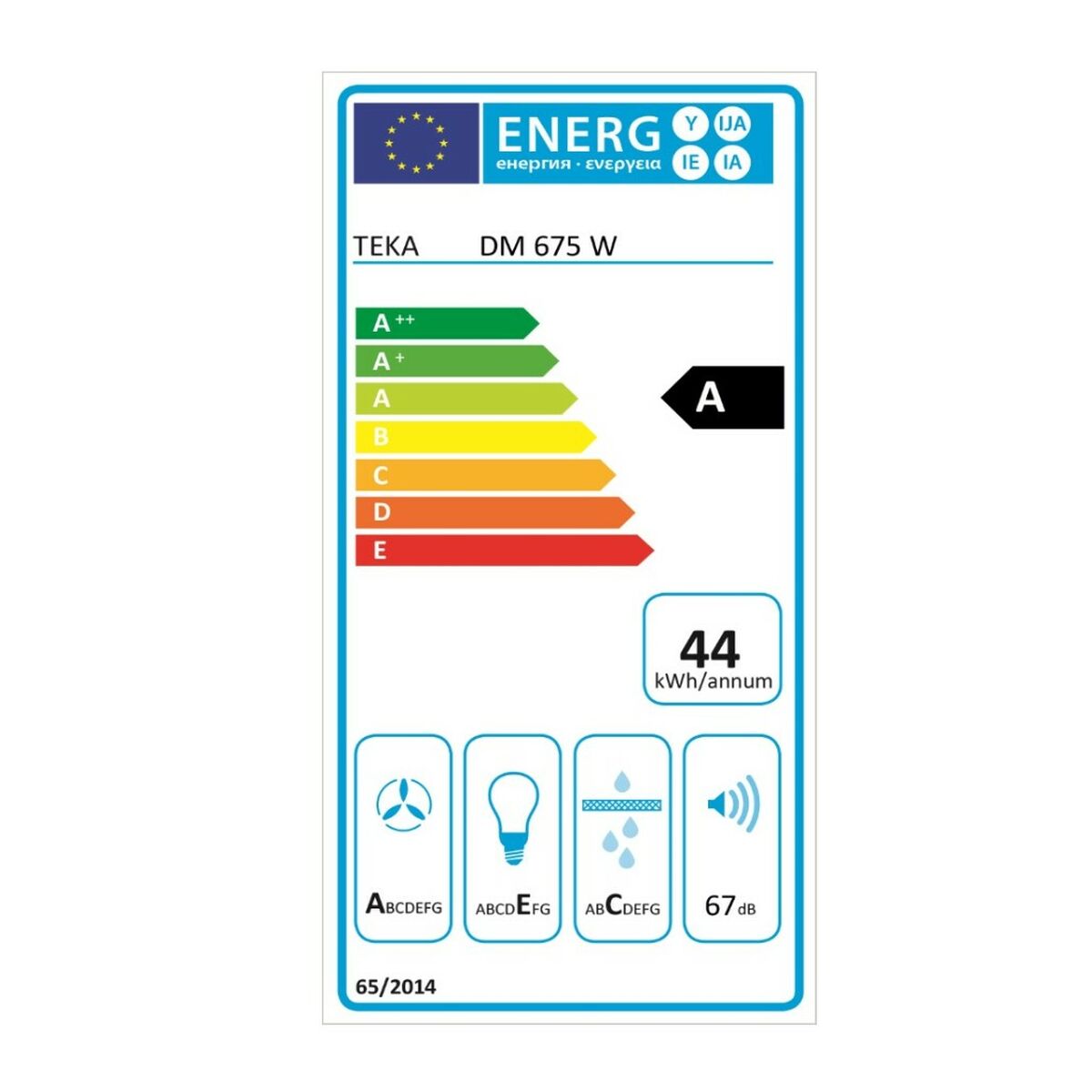 Konventionell fläkt Teka 40476230 60 cm 603 m3/h 67 dB 278W Vit - 2