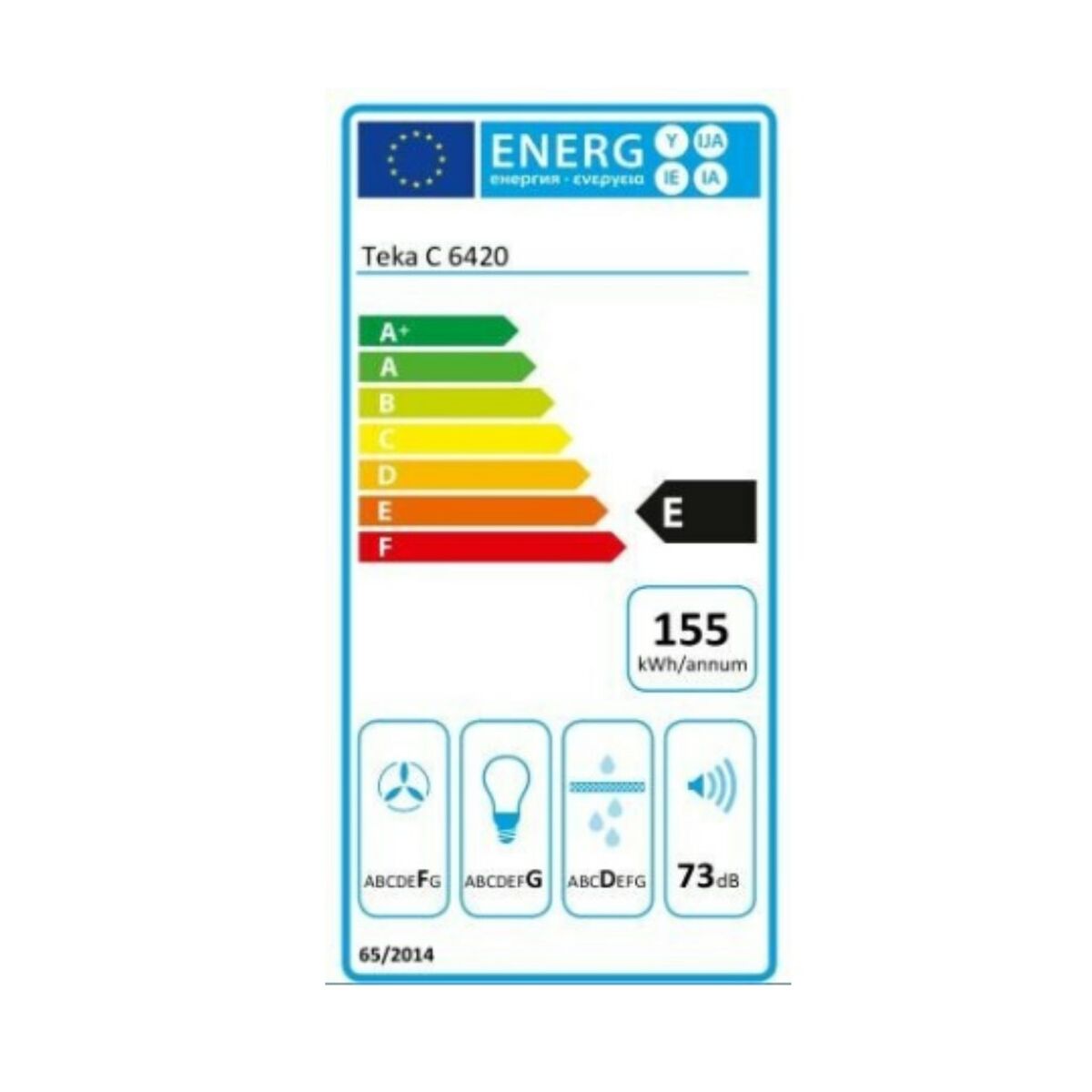 Konventionell fläkt Teka C6420BK 60 cm 375 m3/h 73 dB 316W - 2