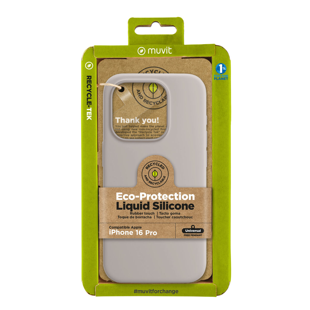 Mobilfodral Muvit for Change iPhone 16 Pro Nude