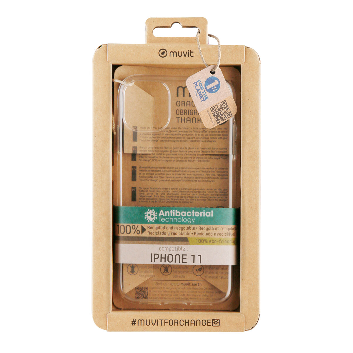 Mobilfodral Muvit for Change iPhone 11 Transparent iPhone 11