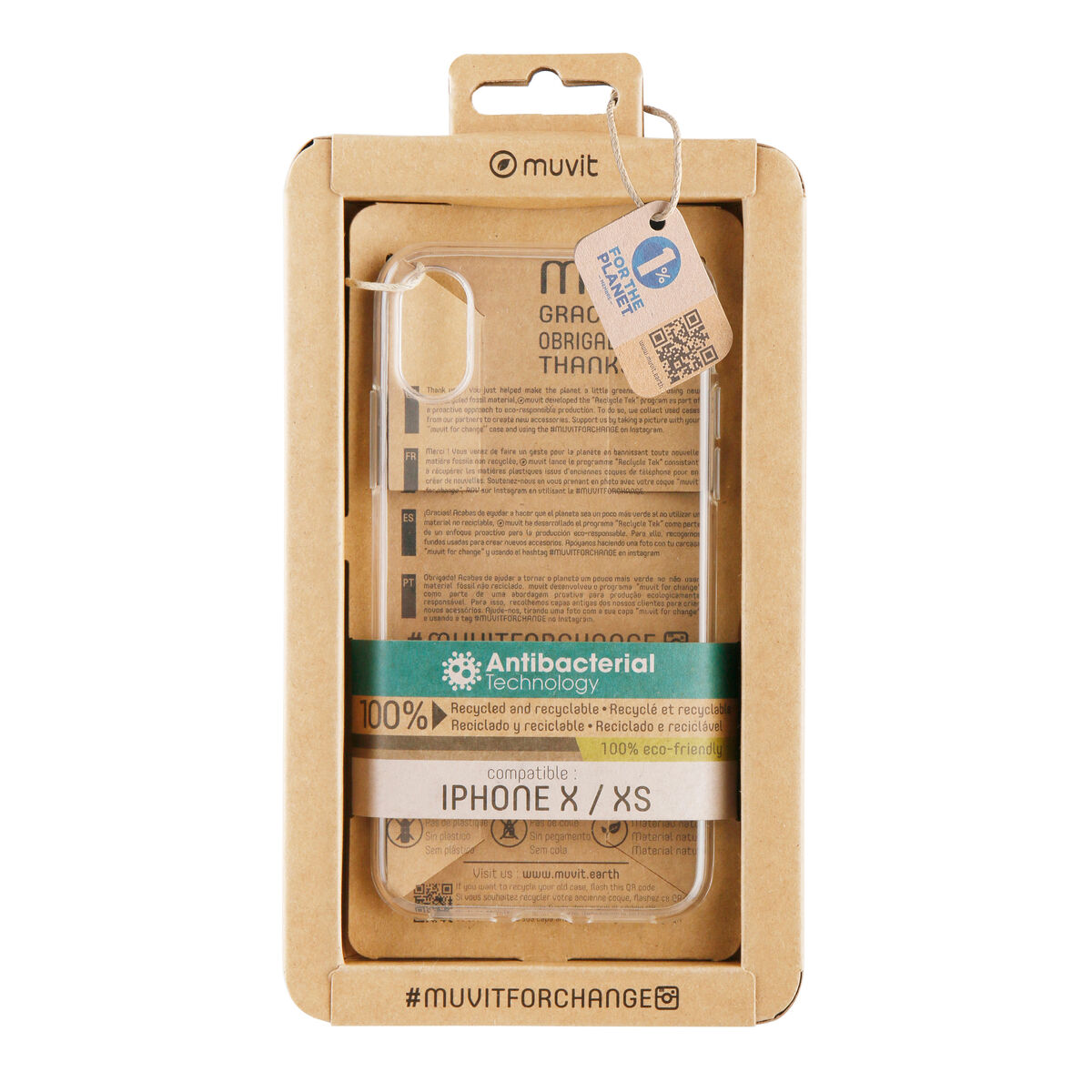 Mobilfodral Muvit for Change iPhone X/XS Transparent