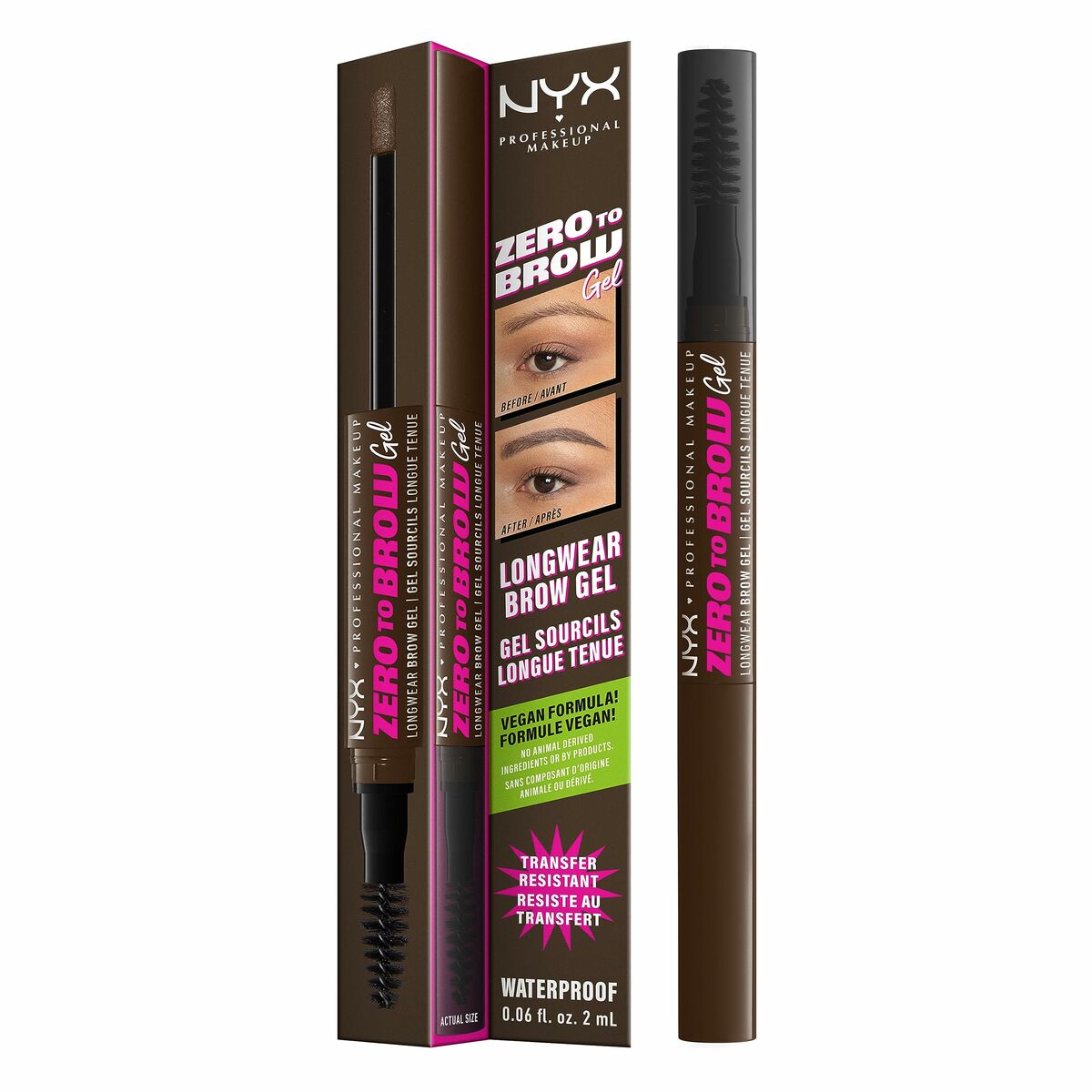 Ögonbrynsvolymiserande gel NYX Zero To Brow Nº 07 Espresso 2 ml
