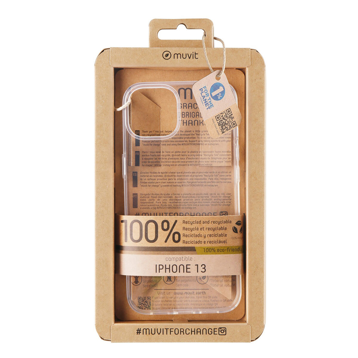Mobilfodral Muvit for Change iPhone 13 Svart