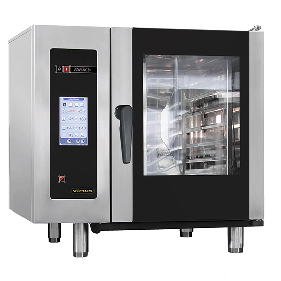 Gas combi steamer med automatisk rengöringssystem, 6x GN 1/1