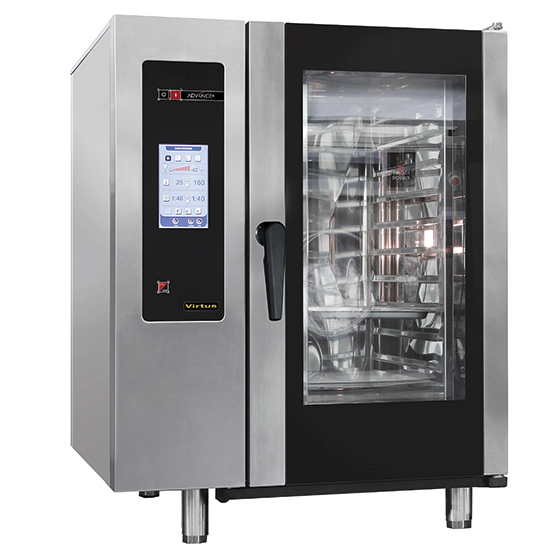 Elektrisk combi steamer med automatisk rengöringssystem, 10x GN 1/1