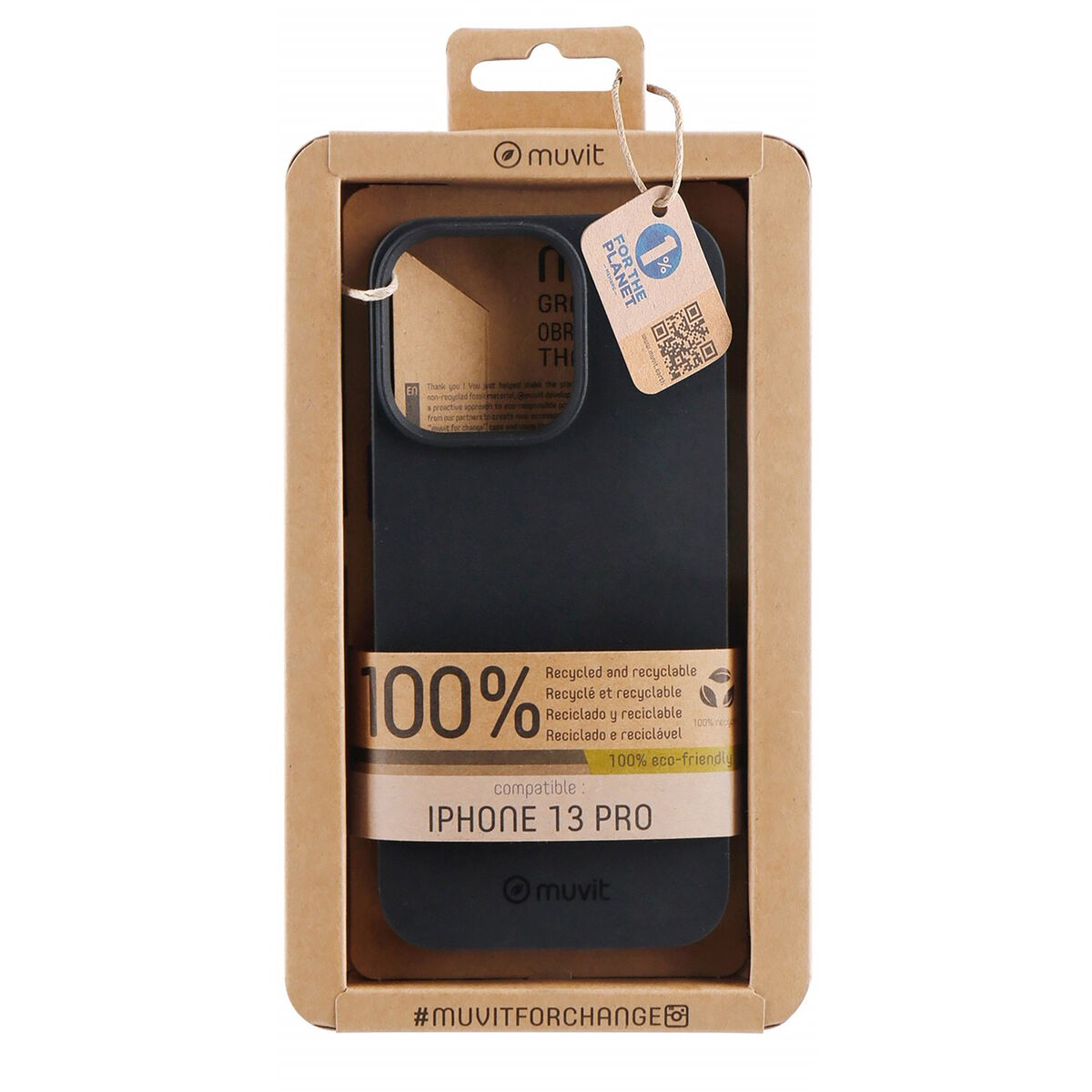 Mobilfodral Muvit for Change iPhone 13 Pro Svart