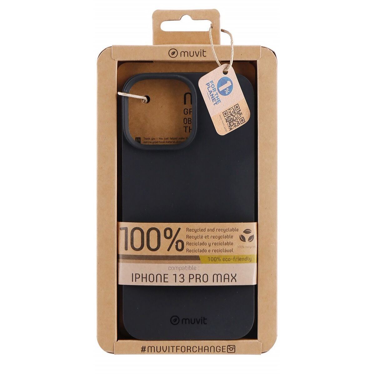 Mobilfodral Muvit for Change iPhone 13 Pro Max Svart