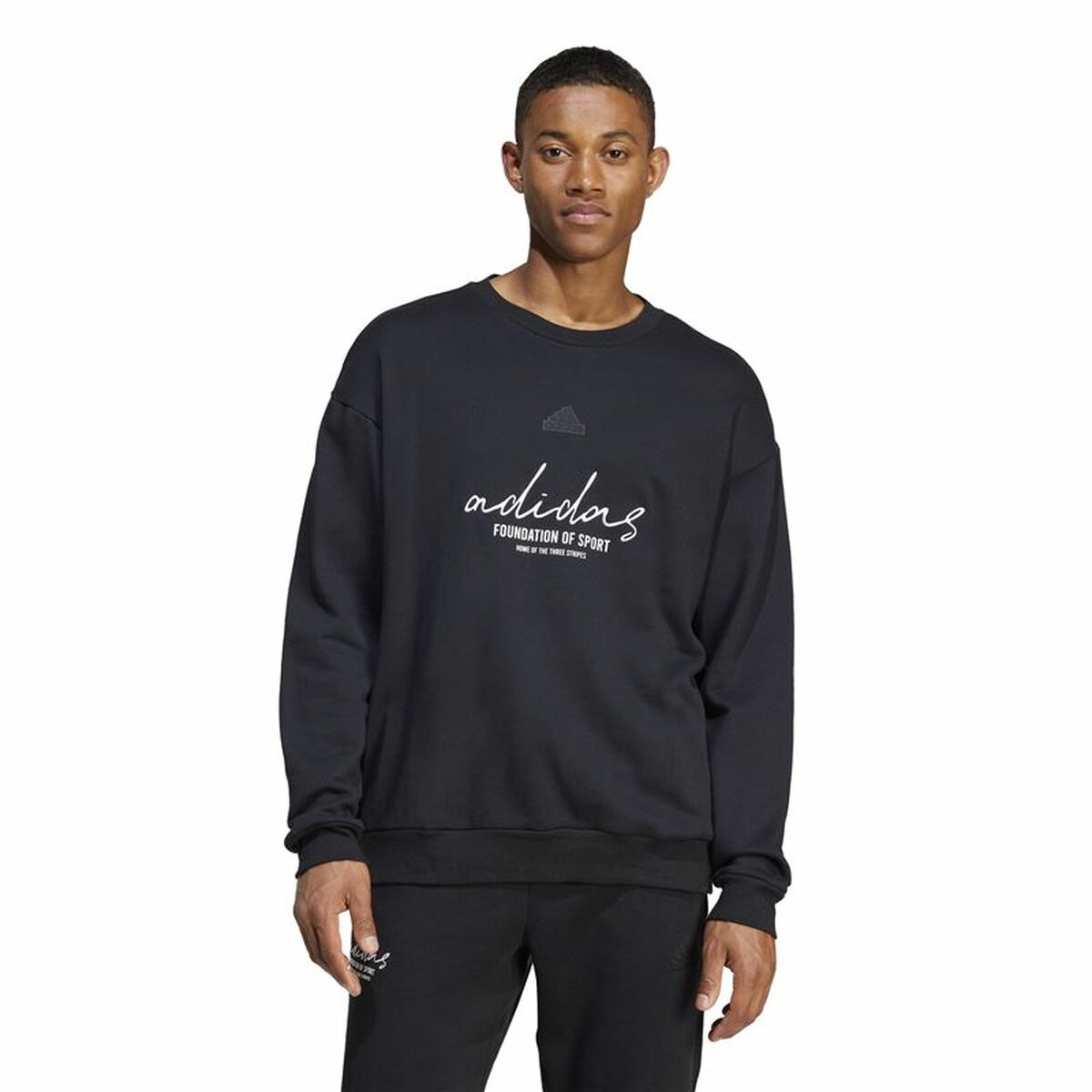 Tröja utan huva Herr Adidas Brand Love French Terry Svart - 2