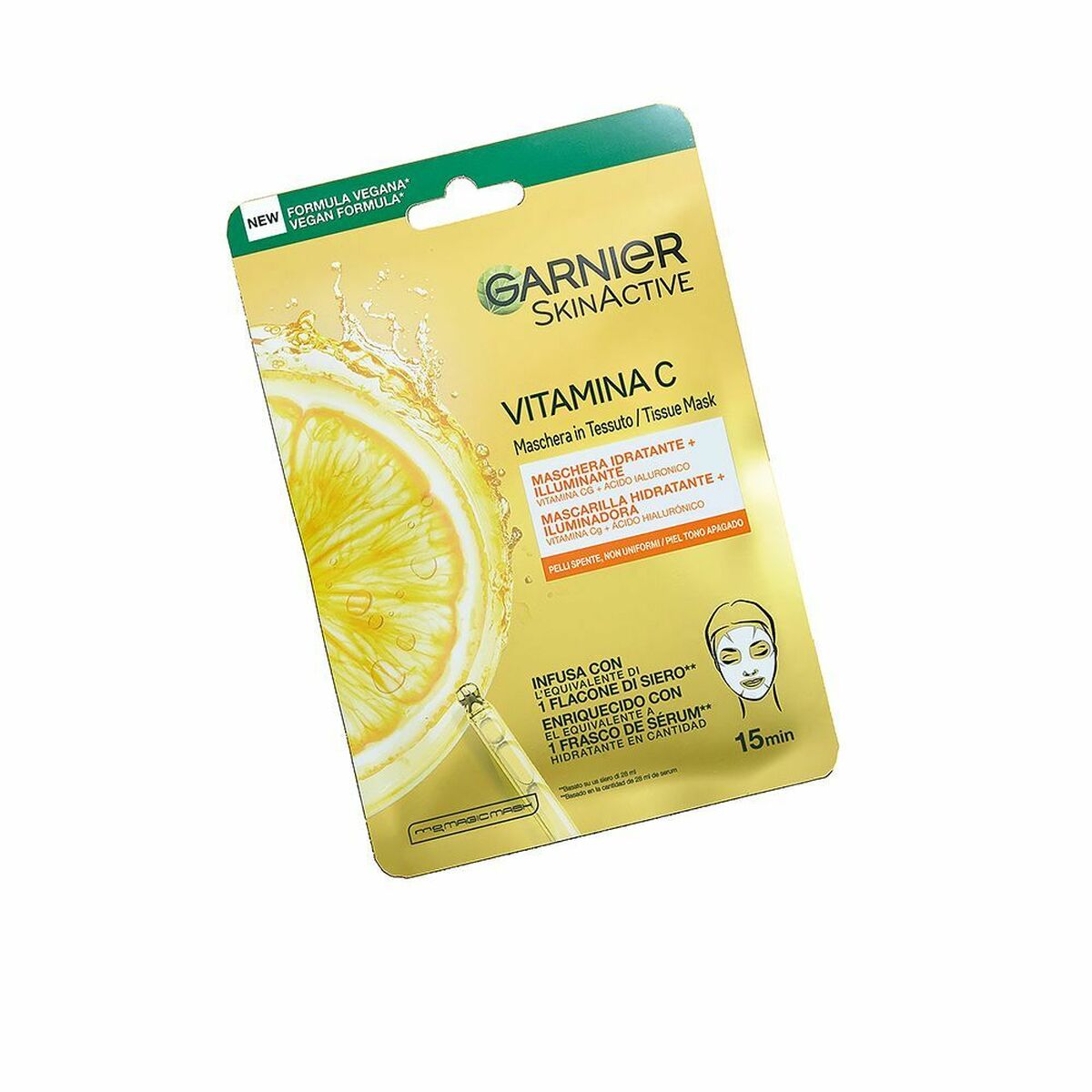 Ljusnande ansiktsmask Garnier Skinactive Vitamina C Fuktgivande C-vitamin (1 antal)