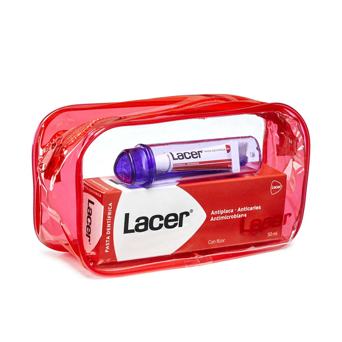 Tandborste, tandkräm och munvatten Lacer Neceser Viaje Resa (4 Delar)