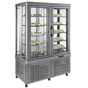 Skyltfönster för kaffebröd/glass, 5+5 hyllor