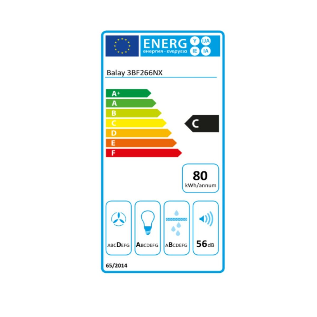 Konventionell fläkt Balay 3BF266NX 53 cm 590 m3/h 200W C Stål - 2