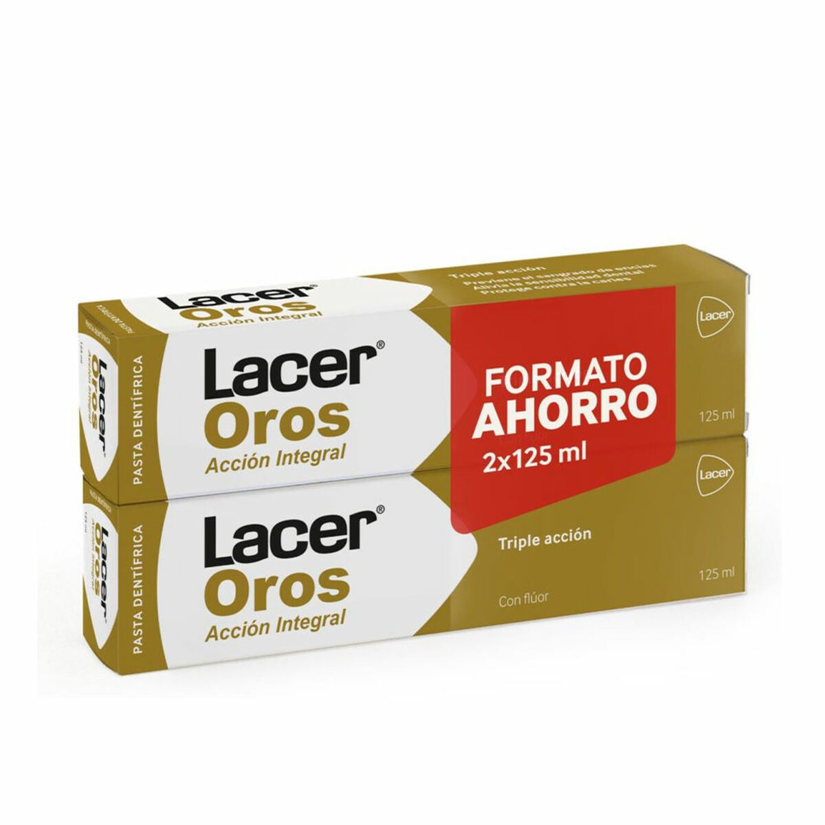 Triple Action Tandkräm Lacer Lacer Oros Pasta Dental 125 ml 2 x 125 ml (2 Delar)
