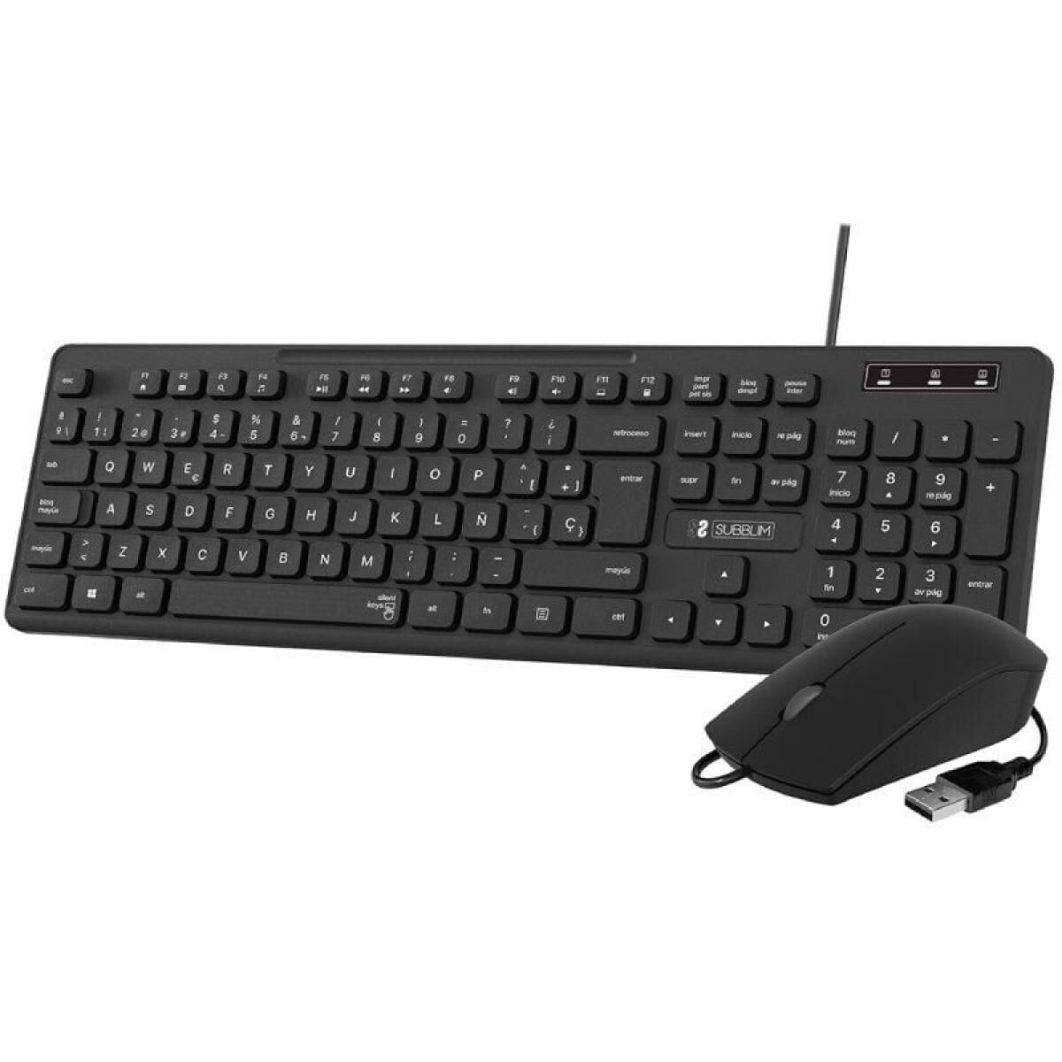 Tangentbord och Mus Subblim SUBKBC-CSSK01 Svart QWERTY