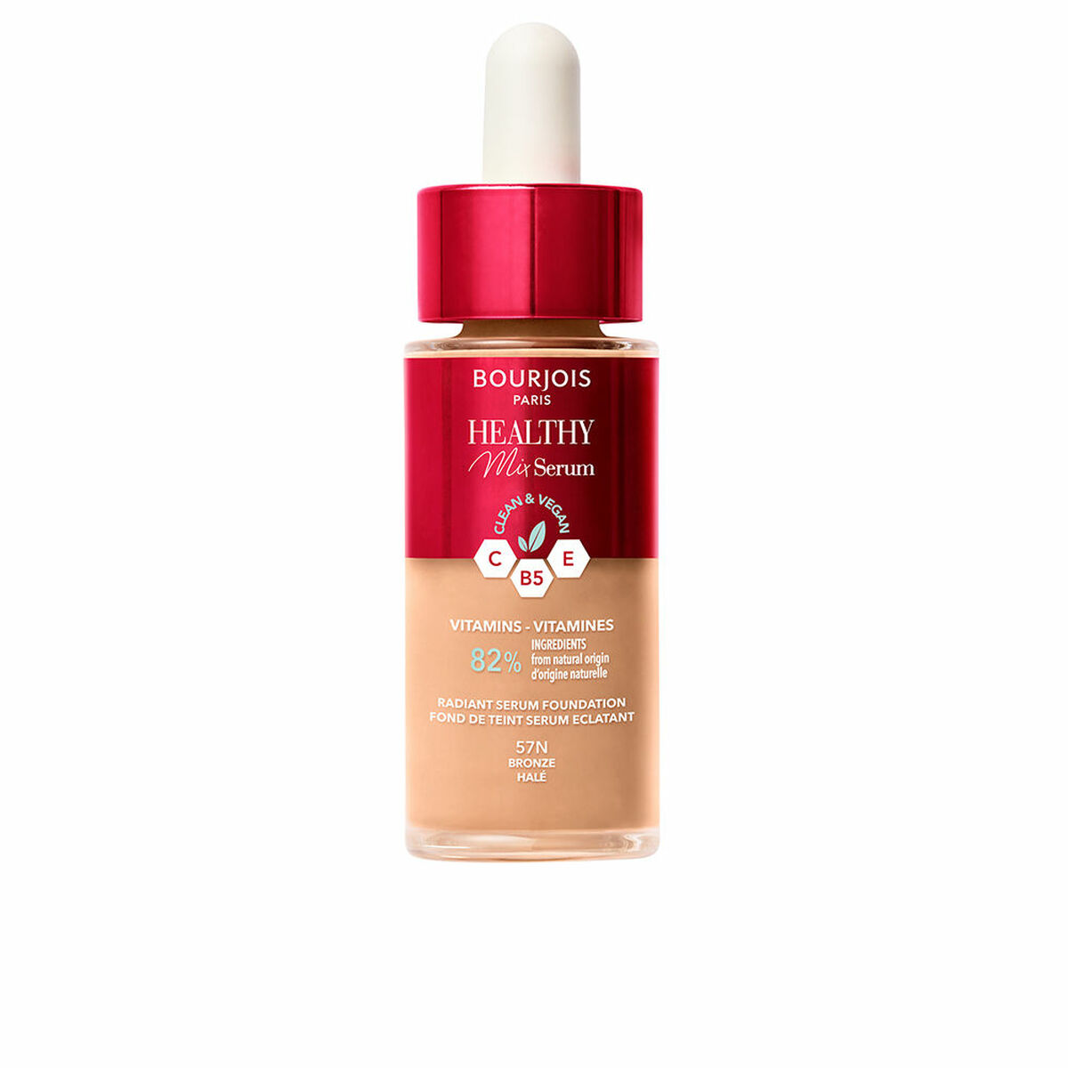 Flytande makeupbas Bourjois Healthy Mix Nº 57N Bronze Nº 57n-Bronze 30 ml Serum