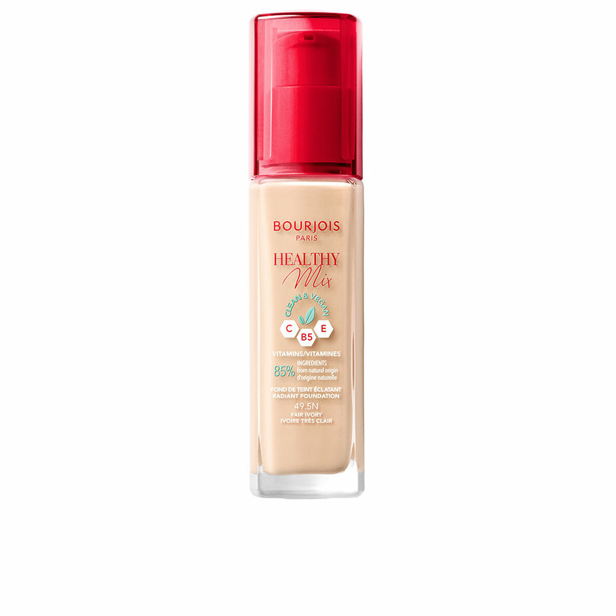 Flytande makeupbas Bourjois Healthy Mix Nº 49.5N Fair ivory Nº 49.5n-Fair Ivory 30 ml