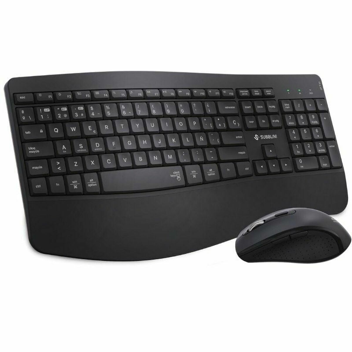 Tangentbord och Mus Subblim SUBKBC-DCOPW2 Svart spanska Qwerty Spanska QWERTY
