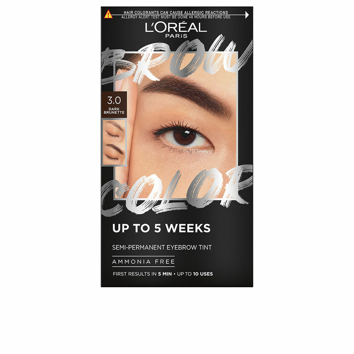 Ögonbryn färgade L'Oreal Make Up BROW COLOR Nº 3.0 Dark brunette Nº 3.0-Dark Brunette Halvpermanent 4 Delar