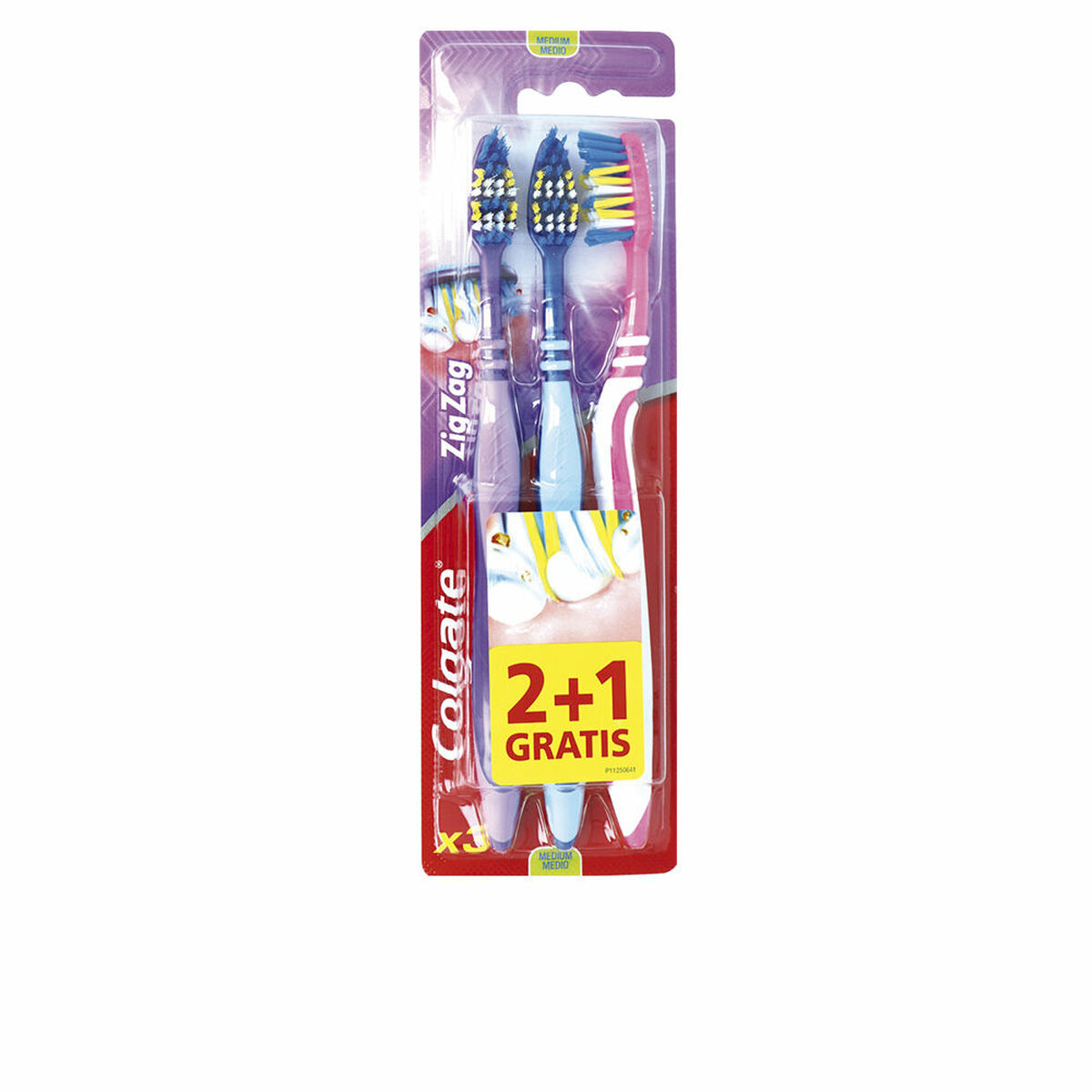 Tandborste Colgate Zig Zag Medium 3 Delar