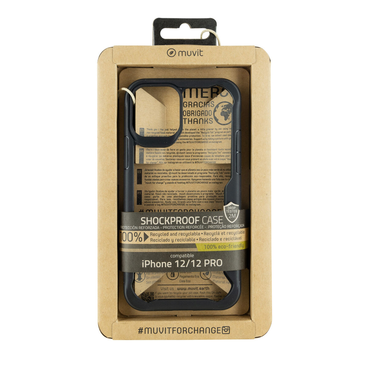 Mobilfodral Muvit for Change iPhone 12/12 Pro Svart