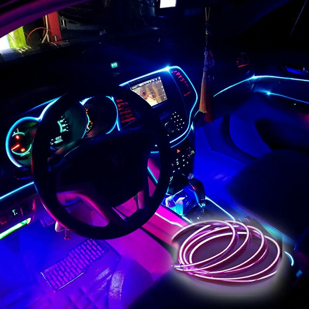 Neon ljus remsa OCC Motorsport 3 m Fiberoptik - 2