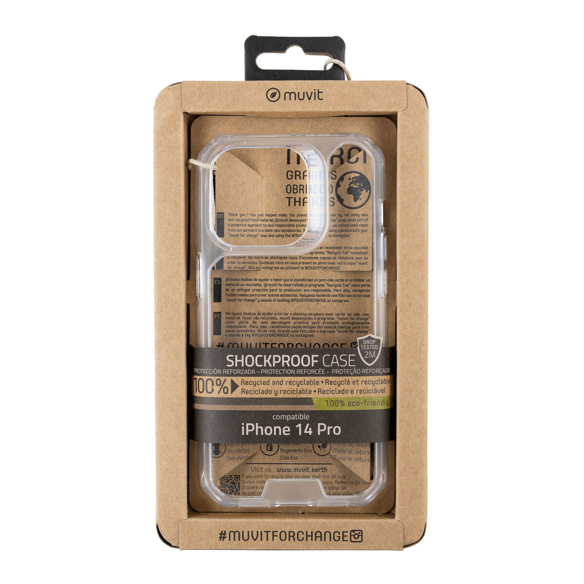 Mobilfodral Muvit for Change iPhone 14 Pro Transparent iPhone 14 Pro