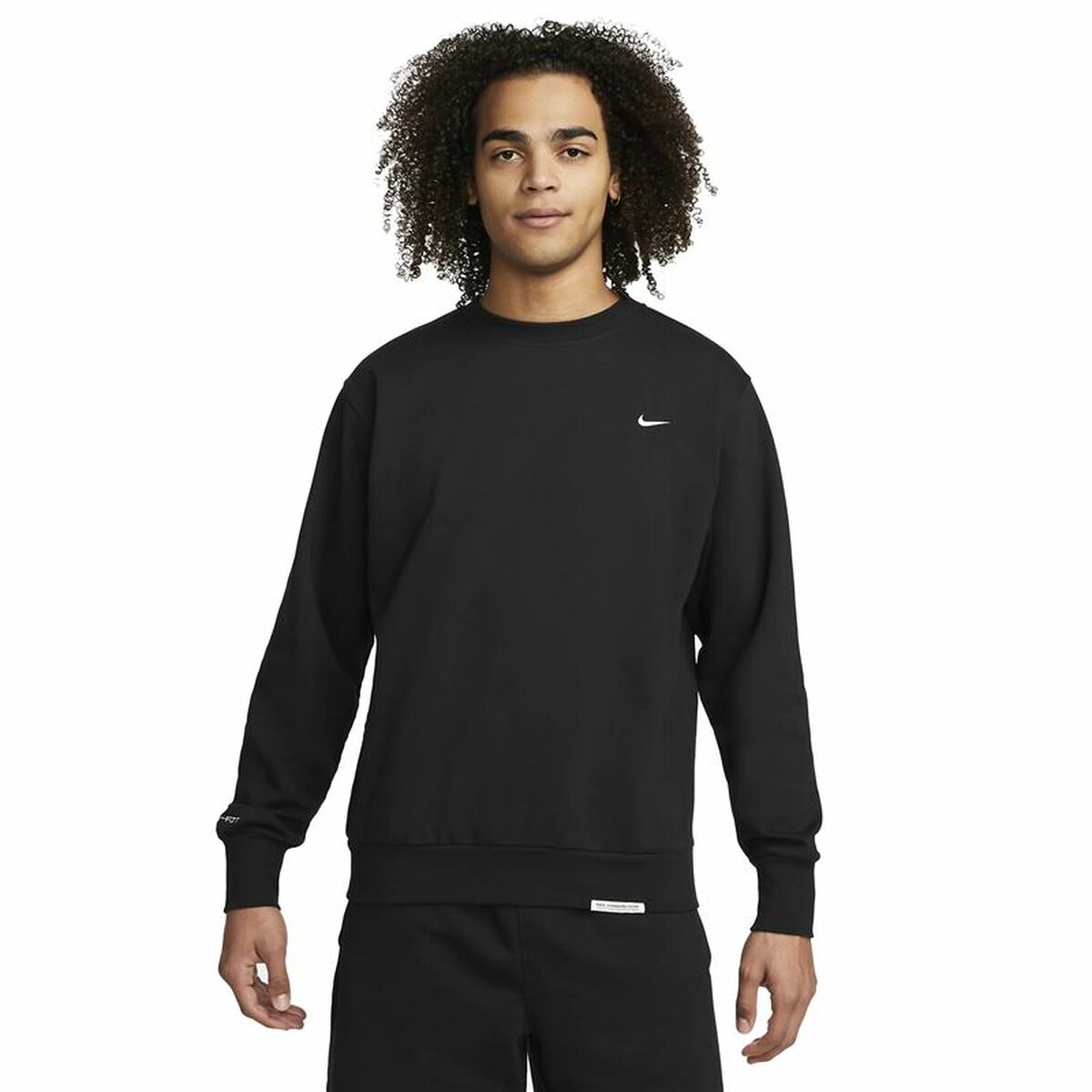 Tröja utan huva Herr Nike Dri-FIT Standard Issue Svart XL