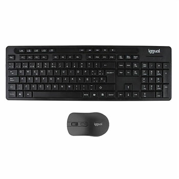 Tangentbord och Mus iggual WMK-BUSINESS2 Svart Qwerty Spanska