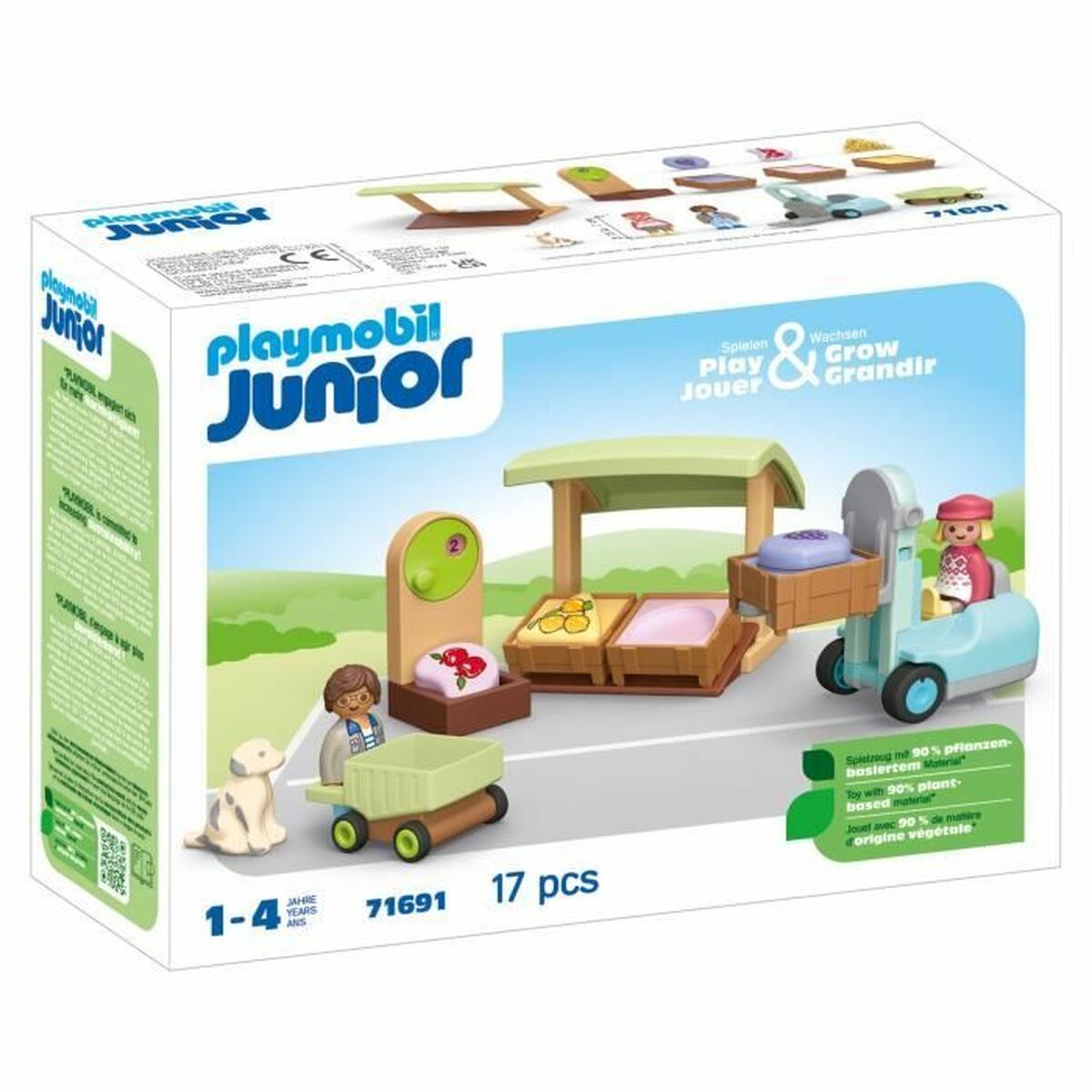 Playset Playmobil Junior 71691 - Organic fruit and vegetable stall 17 Delar
