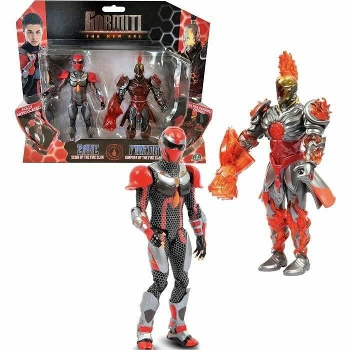 Playset Gormiti GORMITI - Scion and Gormiti associated Fire - Zane and Fireon 15 cm - 2