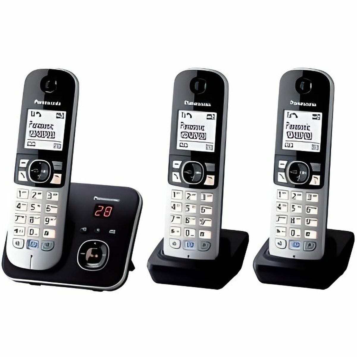 Trådlös Telefon Panasonic KX-TG6823 Vit Svart Svart/Silvrig