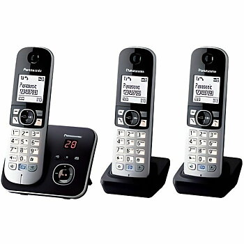 Trådlös Telefon Panasonic KX-TG6823 Vit Svart Svart/Silvrig