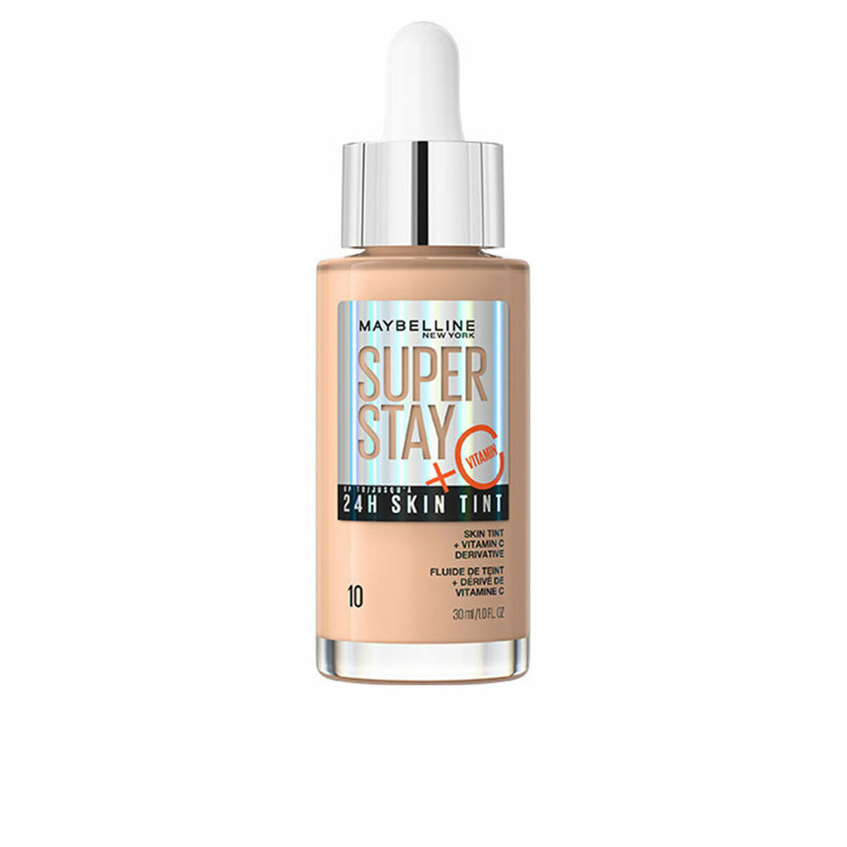 Flytande makeupbas Maybelline Super Stay Skin Tint Nº 10 30 ml C-vitamin