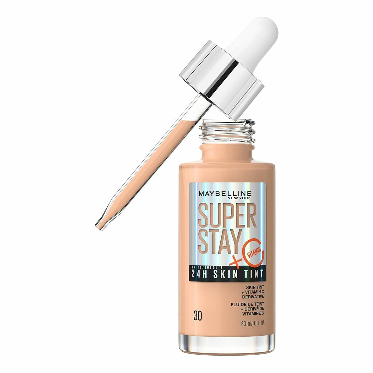 Flytande makeupbas Maybelline Super Stay Skin Tint Nº 30 30 ml C-vitamin - 2