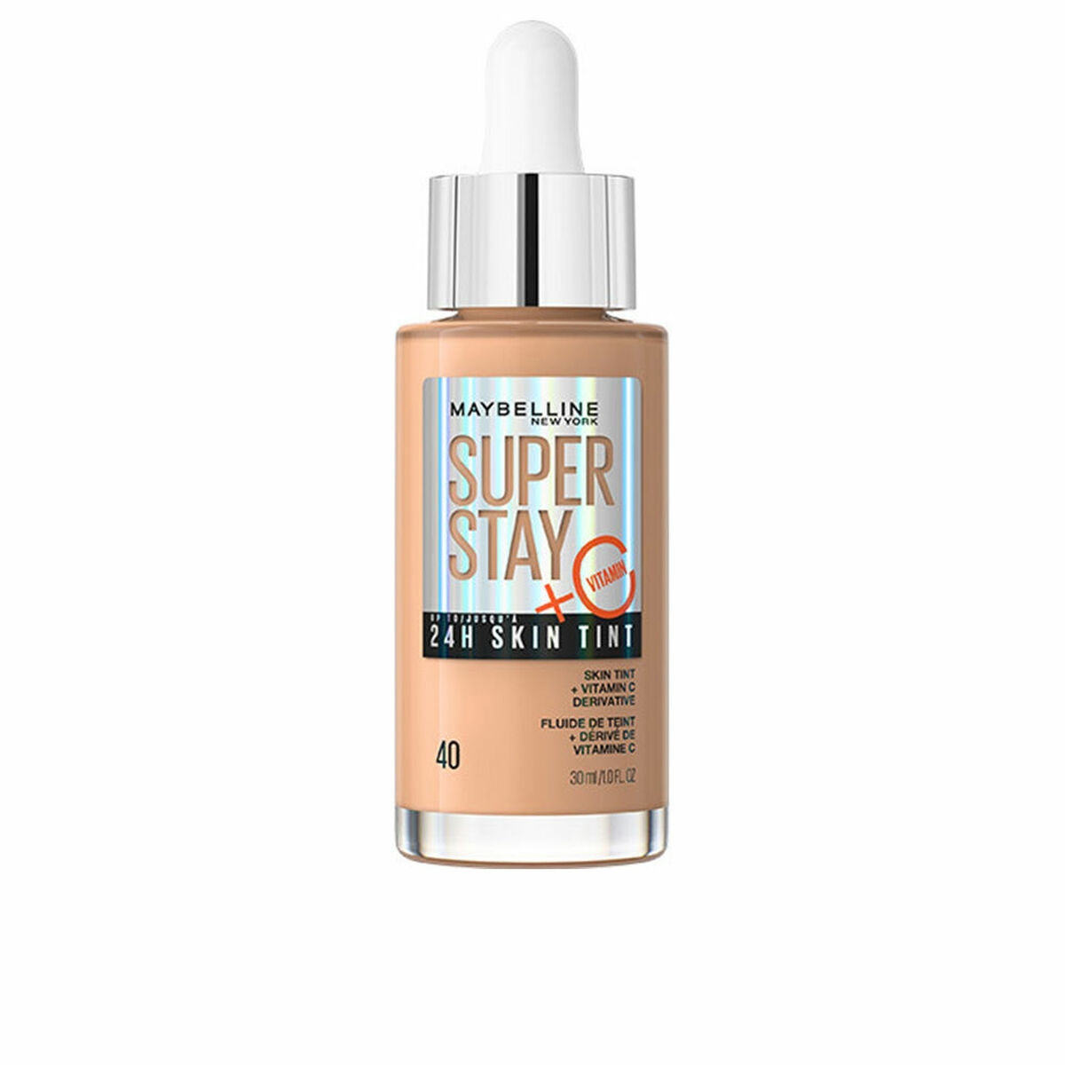 Flytande makeupbas Maybelline Super Stay Skin Tint Nº 40 30 ml C-vitamin
