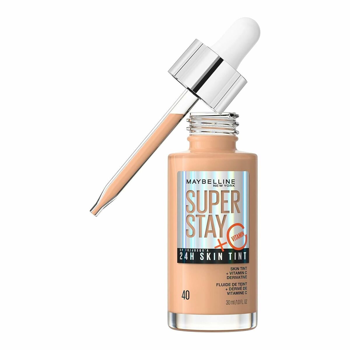 Flytande makeupbas Maybelline Super Stay Skin Tint Nº 40 30 ml C-vitamin - 2