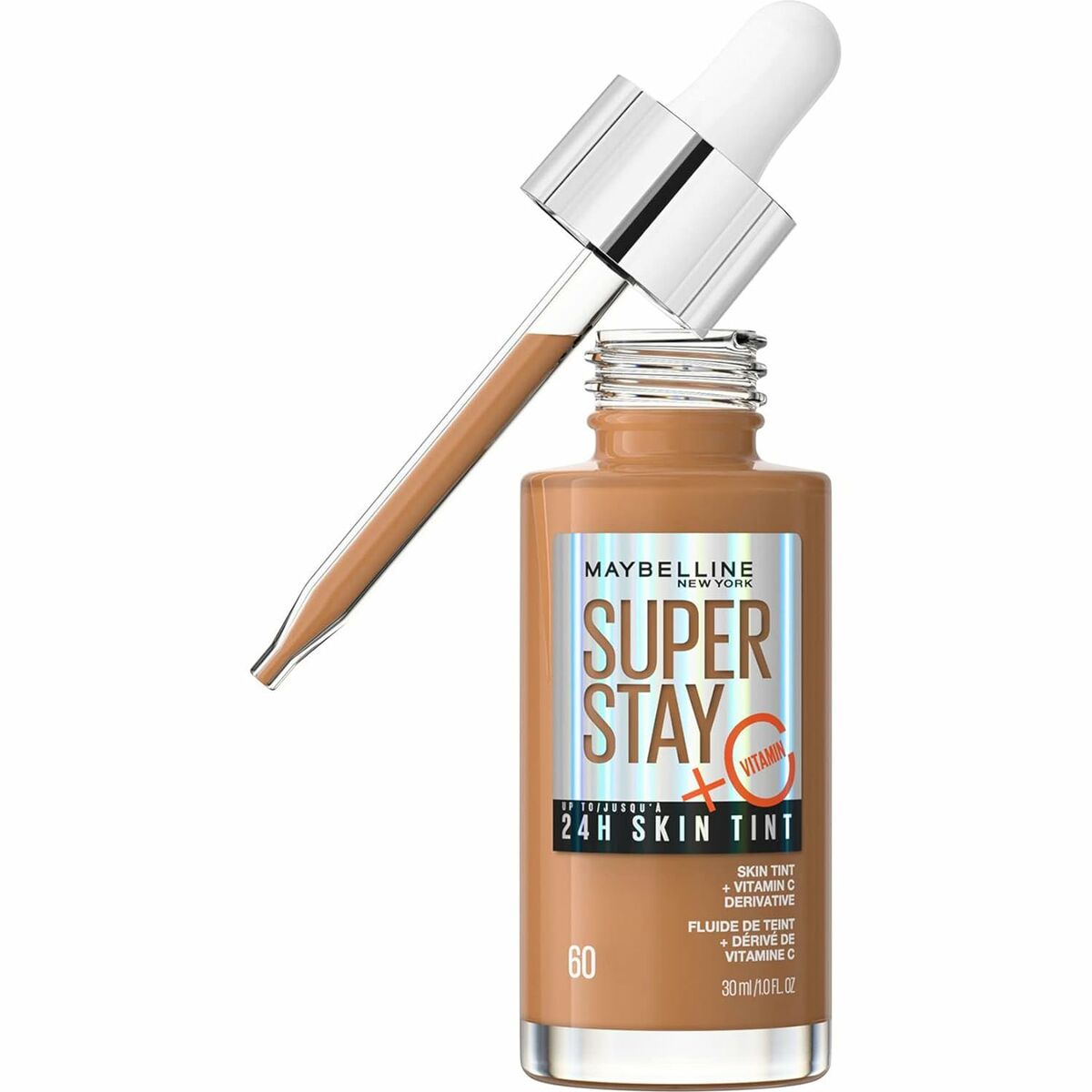 Flytande makeupbas Maybelline Super Stay Skin Tint Nº 60 30 ml C-vitamin - 2