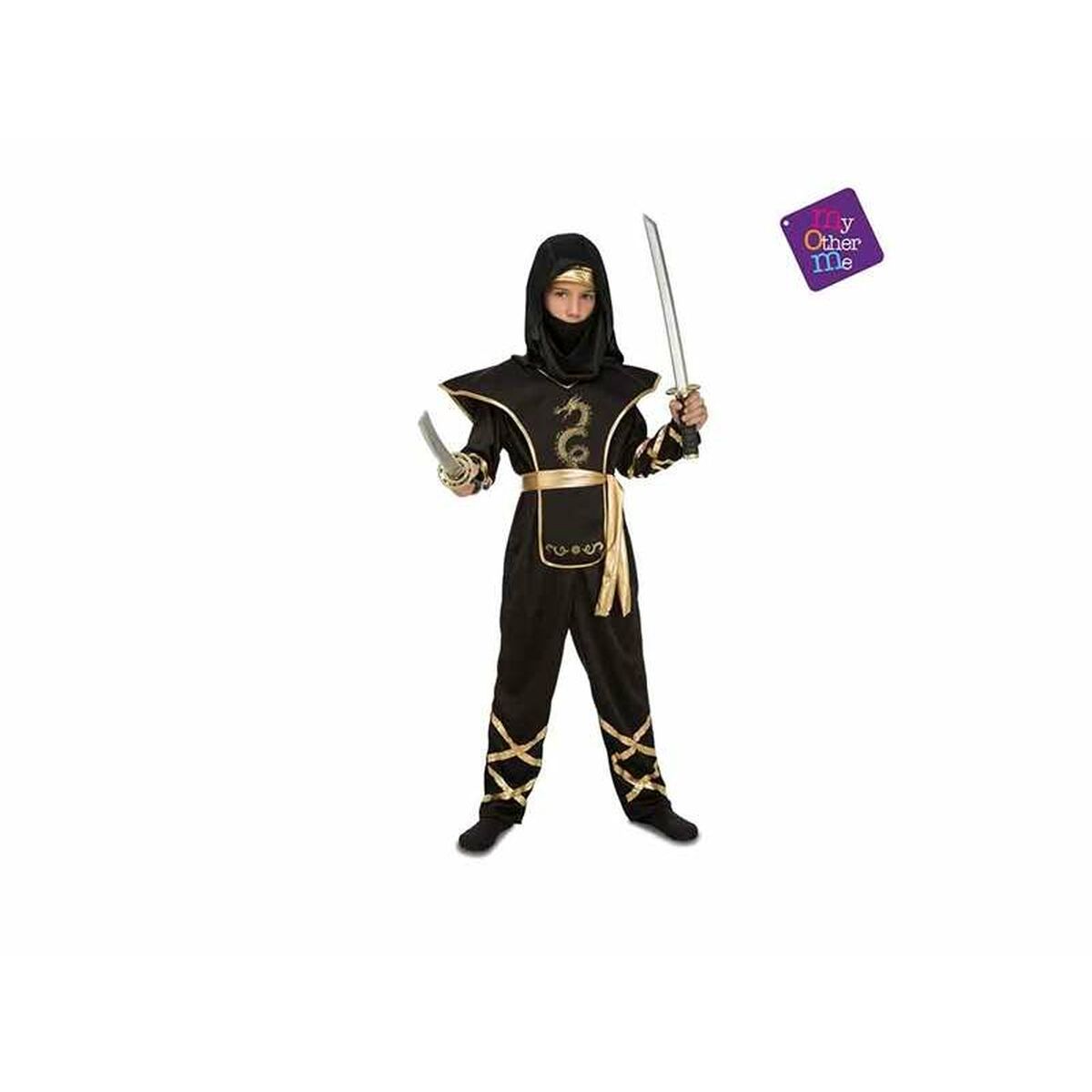 Maskeraddräkt för barn My Other Me Ninja 7-9 år Svart (4 Delar) - 2