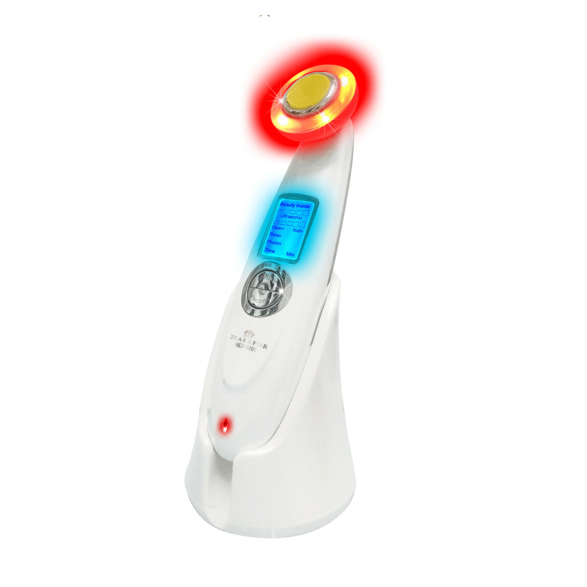 Ansiktsmassager med radiofrekvens, fototerapi och elektrostimulering Drakefor DKF-9902AURUM Vit