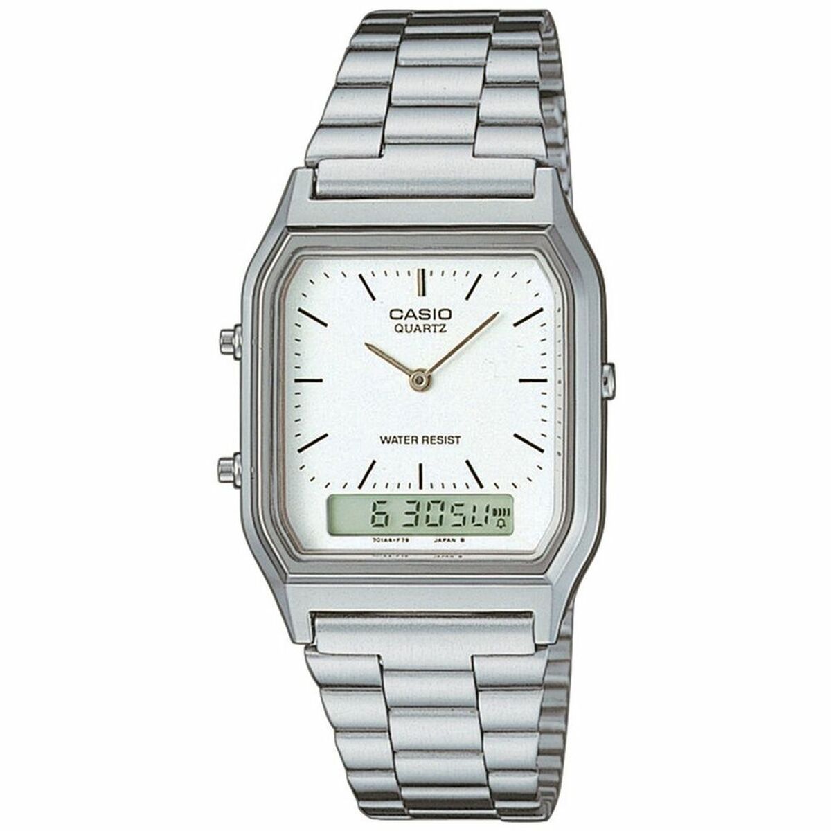 Unisexklocka Casio AQ-230A-7DMQYES Vit Silvrig (Ø 38,5 mm) (Ø 29 mm)
