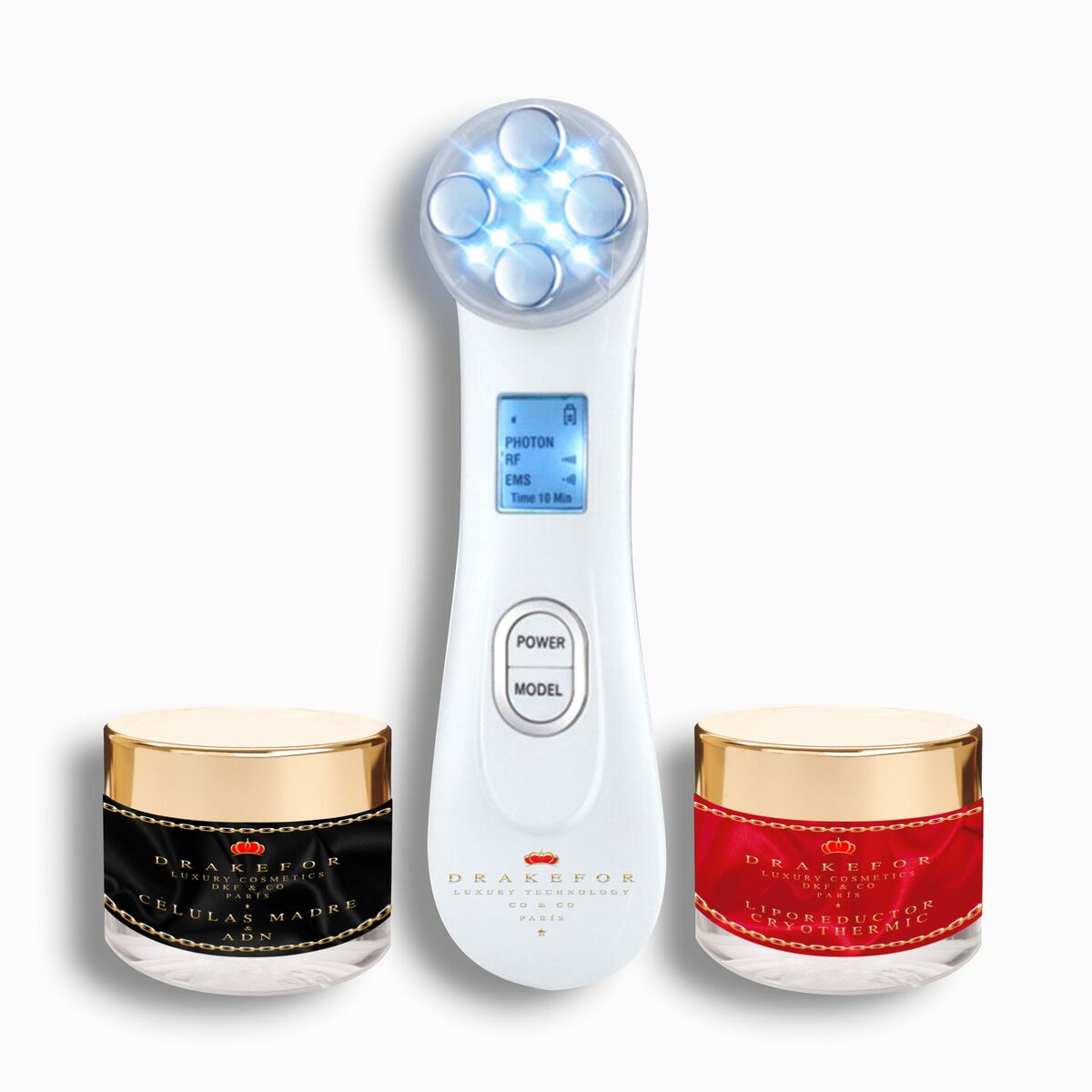 Ansiktsmassager med radiofrekvens, fototerapi och elektrostimulering Drakefor 9905 Vit 3 Delar - 2