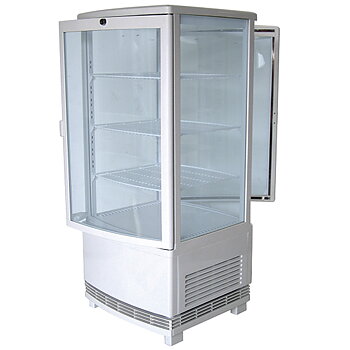 Kyld display med 3 hyllor,-bänk, 86 liter, 0 ° C / + 12 ° C, vit färg
