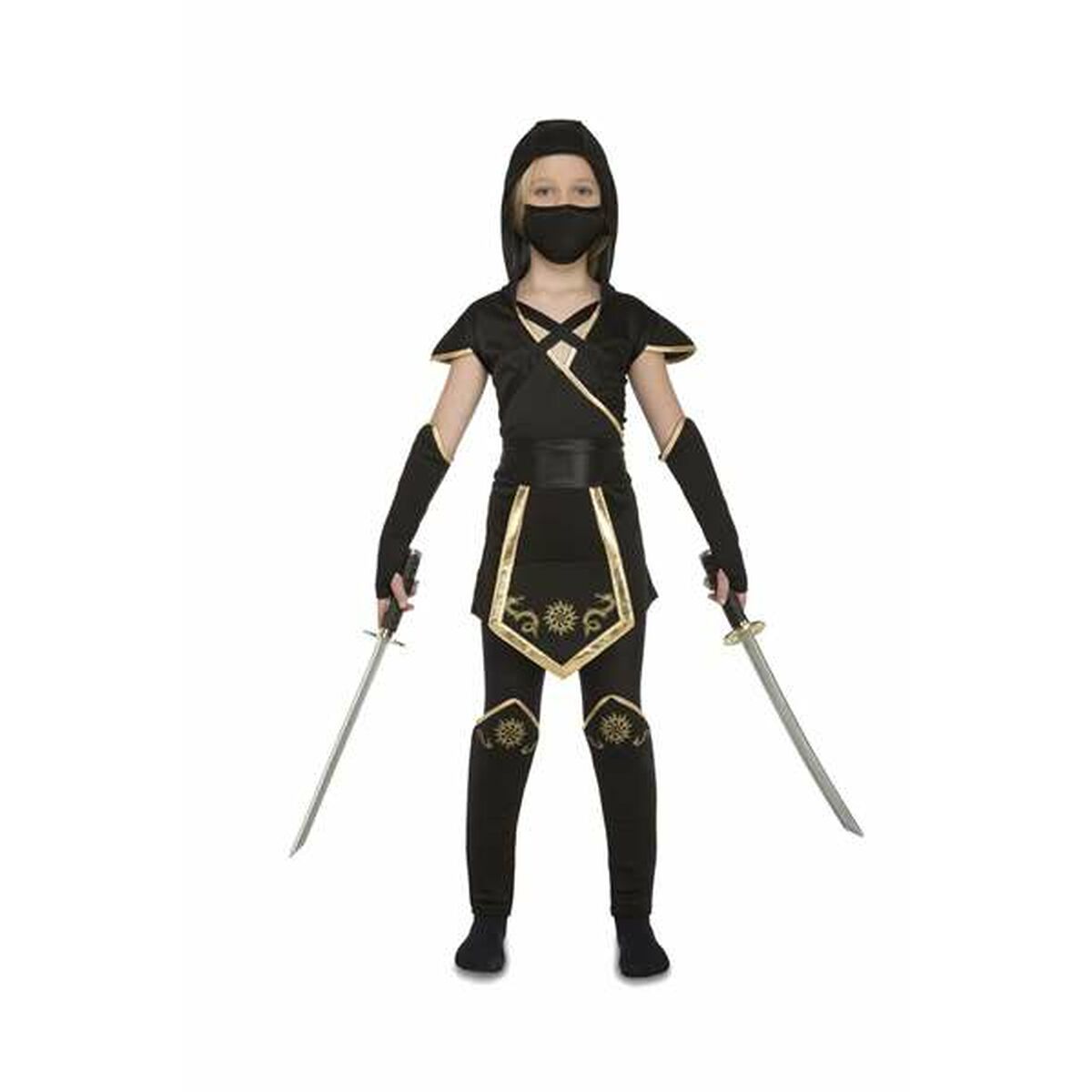 Maskeraddräkt för barn My Other Me Svart Ninja 5-6 år (5 Delar)