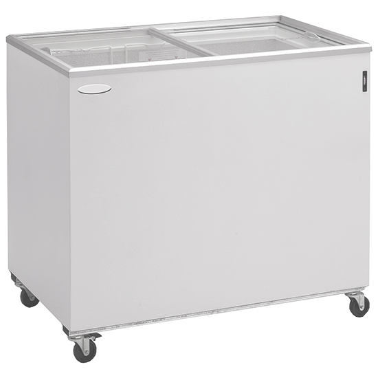 Frysbox med skjutdörrar i glas lock, 296 liter, -14 °C/-24 °C