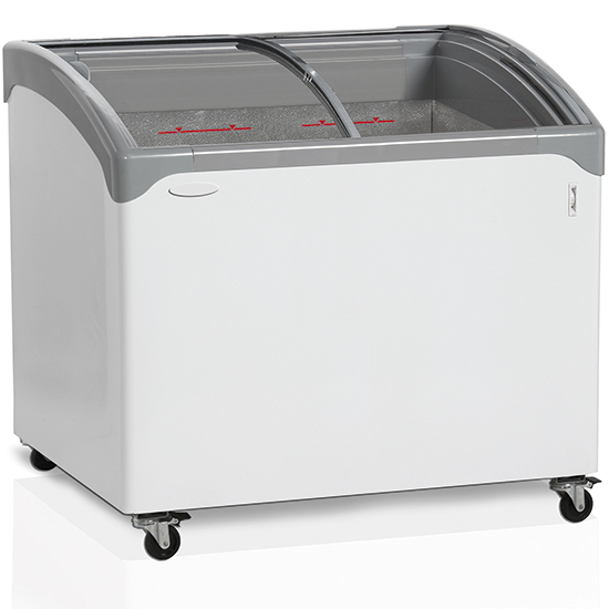 Frysbox med skjutdörrar i glas lock, 320 liter, -14 °C/-24 °C