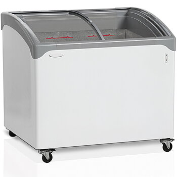 Frysbox med skjutdörrar i glas lock, 530 liter, -14 °C/-24 °C