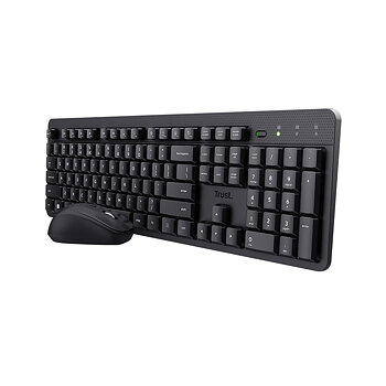 Tangentbord och Mus Trust 25020 ODYII Svart Qwerty Spanska