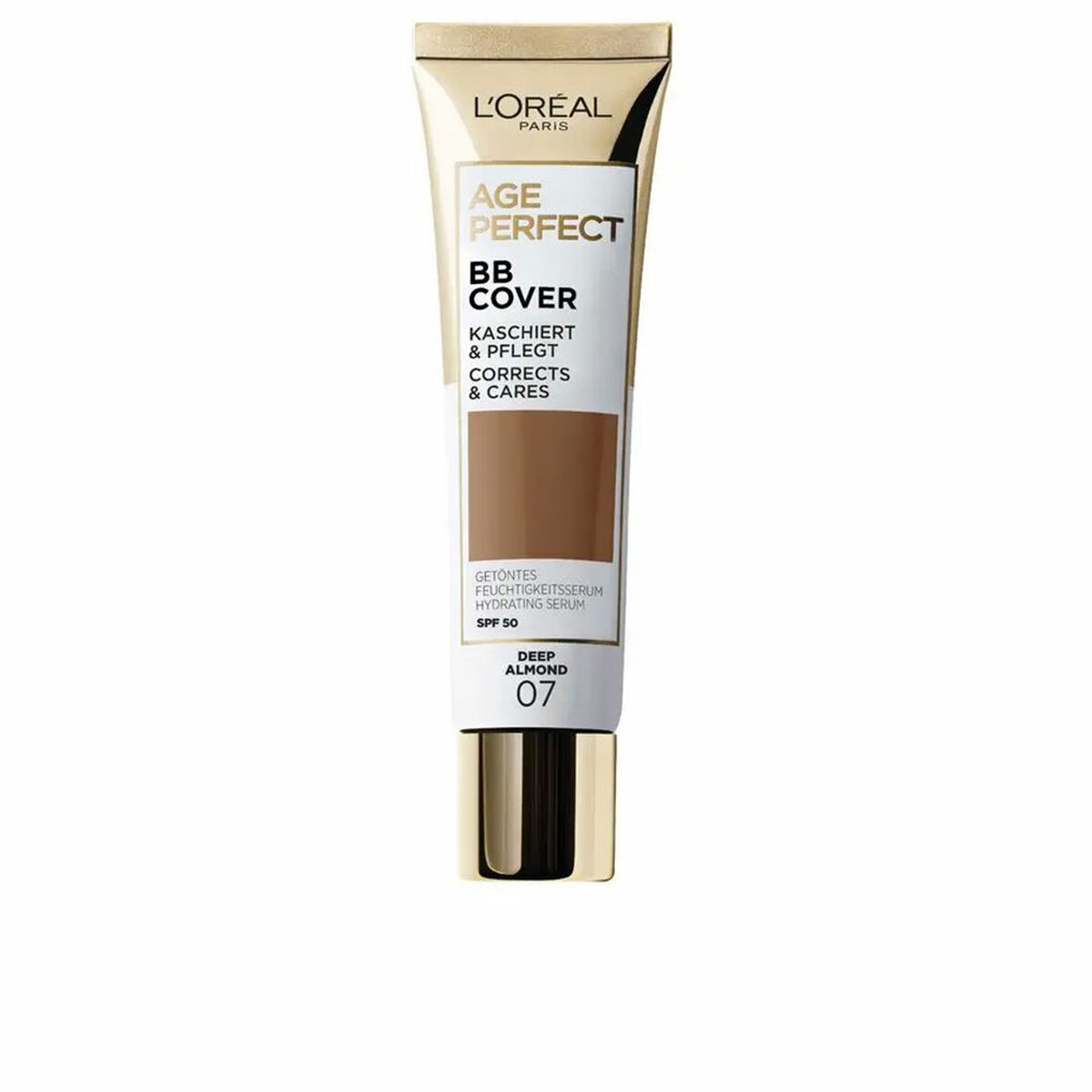 Hydrerande kräm med färg L'Oreal Make Up AGE PERFECT BB COVER Nº 07-Deep Almond Spf 50 30 ml