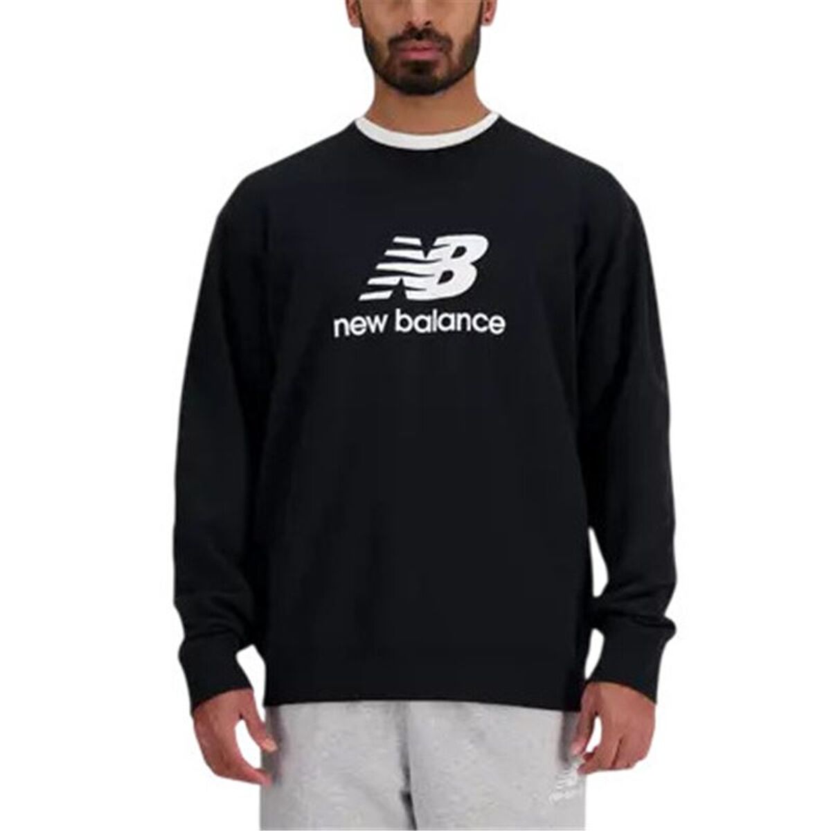 Tröja utan huva Herr New Balance Sport Essentials French Terry Svart