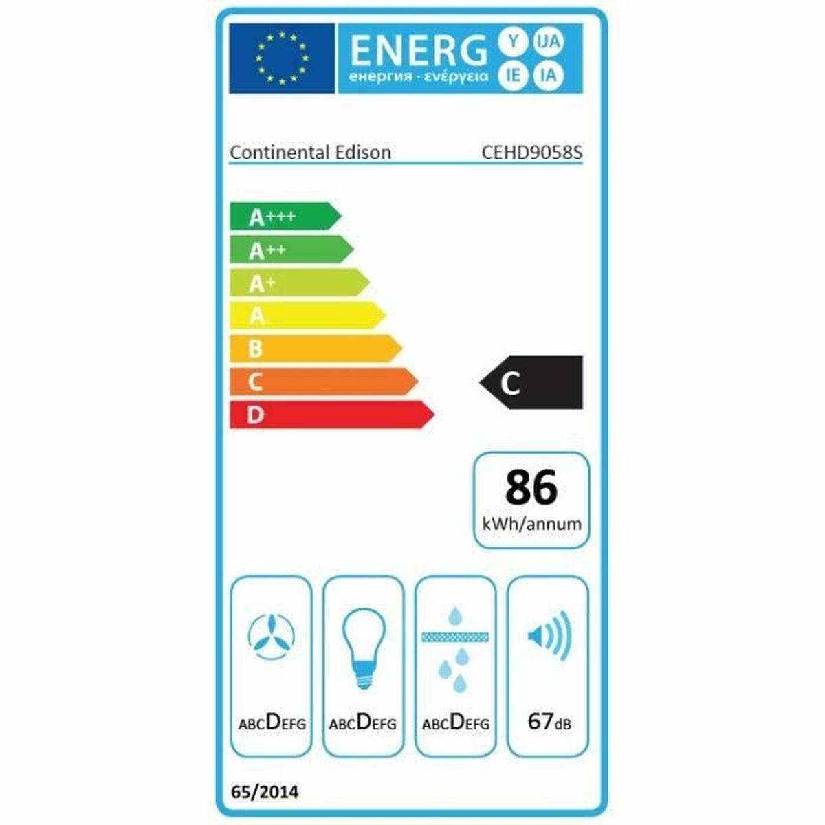 Konventionell fläkt Continental Edison 90 cm - 2